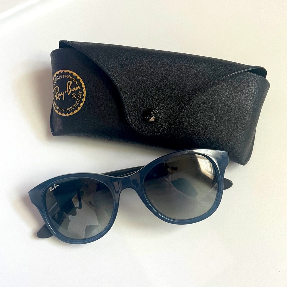 Blue and gray Rayban sunglasses